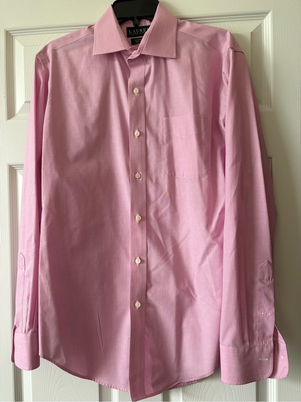 Ralph Lauren Men’s Light Pink Dress Shirt with Chest Pocket